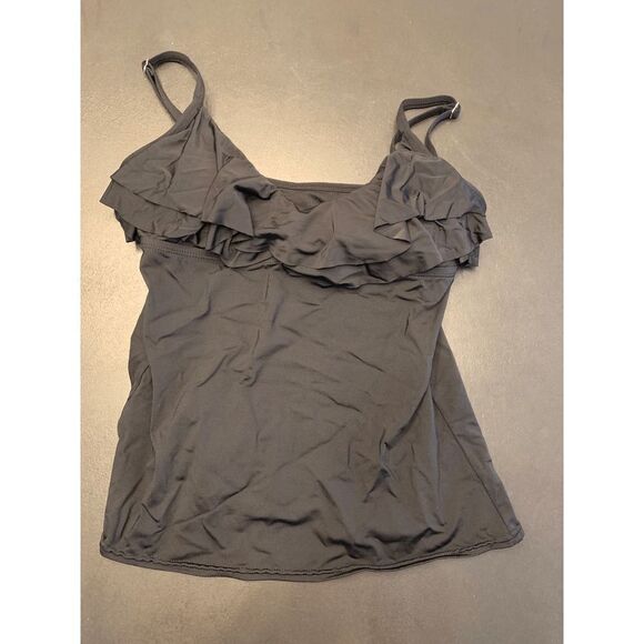 Kenneth Cole Reaction Women's Dark Black Tankini Top Size S - Picture 1 of 5
